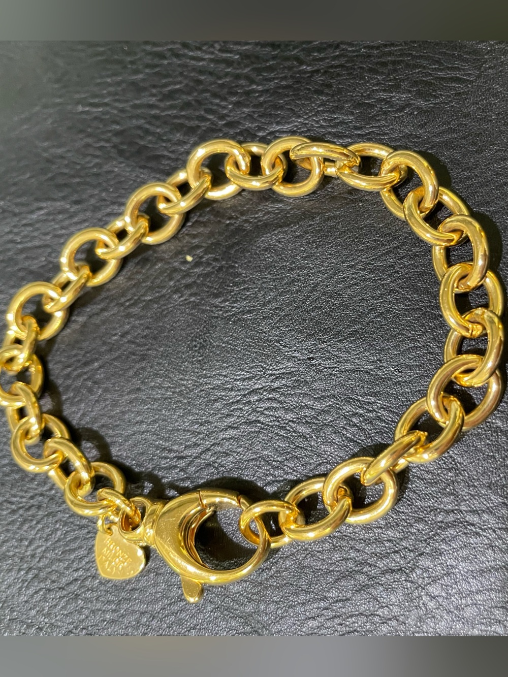Milor Italy Bronze Gold Plate Chunky Chain Bracelet Y2K McBling Bronzo Italia - Picture 3 of 13